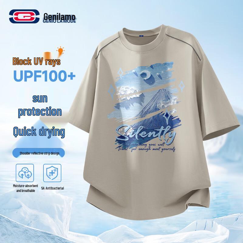 GENIOLAMODE Men s Quick-Dry Anti-Bacterial Short Sleeve T-Shirt M