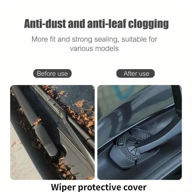 2pcs Windshield Wiper Hole Protective Covers Car Wiper Dust And Debris Proof Bottom Cover for Vehicle Windscreen Maintenance