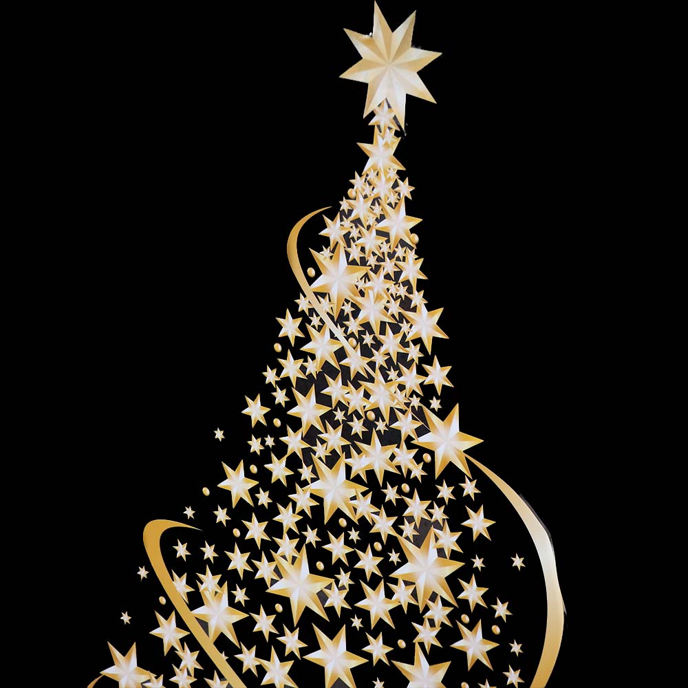 Home Decoration Large Christmas Tree Window Stickers Golden Creative Wallpaper Waterproof Removable Decor Mural Gift