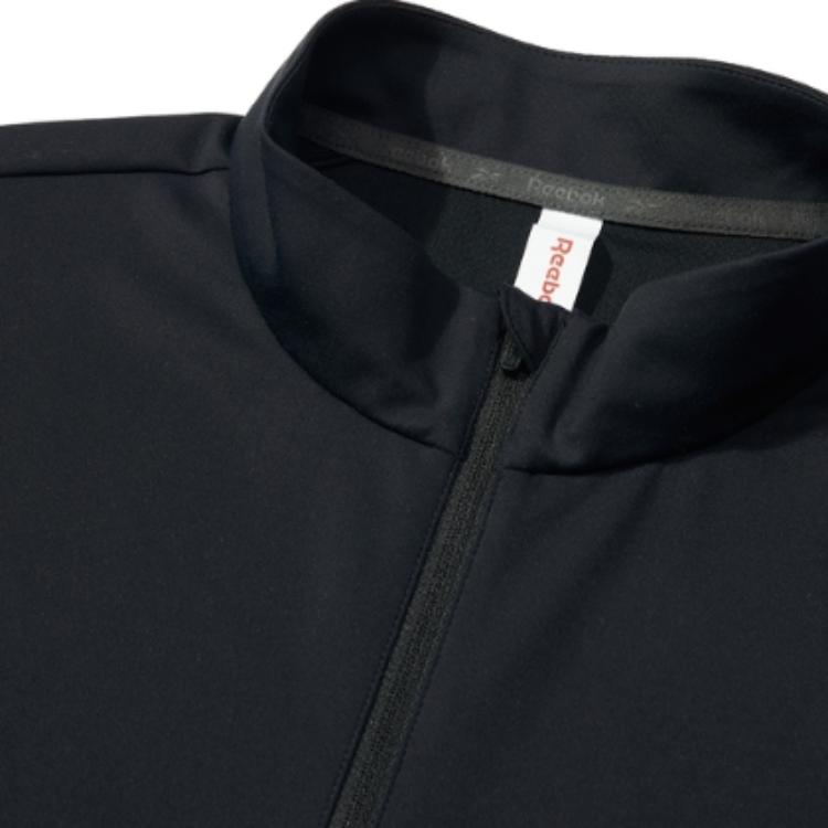 Reebok Solid Color Knitted Stand Collar Casual Jacket Men Jackets Black 23RCS105M001