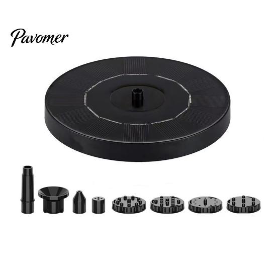 Solar Powered Fountain Kit Pump for Bird Bath, with Multiple Submersible Fish Pond Nozzles, 5.12" Floating Water Garden Pool Tank Terrace
