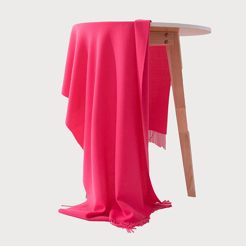 Ankora Red Solid Color Scarf for Women Autumn and Winter New Couple Shawl Dual Purpose Warm Long Thickened Scarf