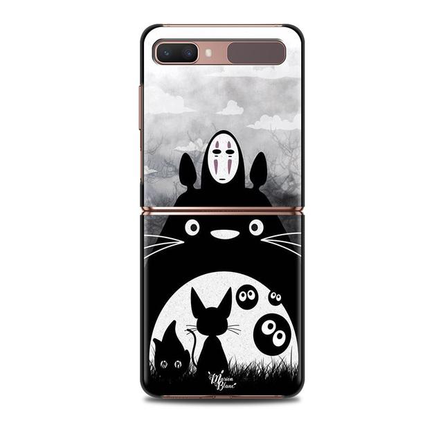 Studio Ghibli Spirited Totoro pouzdro na smartphone pro Samsung Galaxy Z Flip 3 5g zadní pouzdro na počítač Hard Capa Shell Hard Cover Fundas