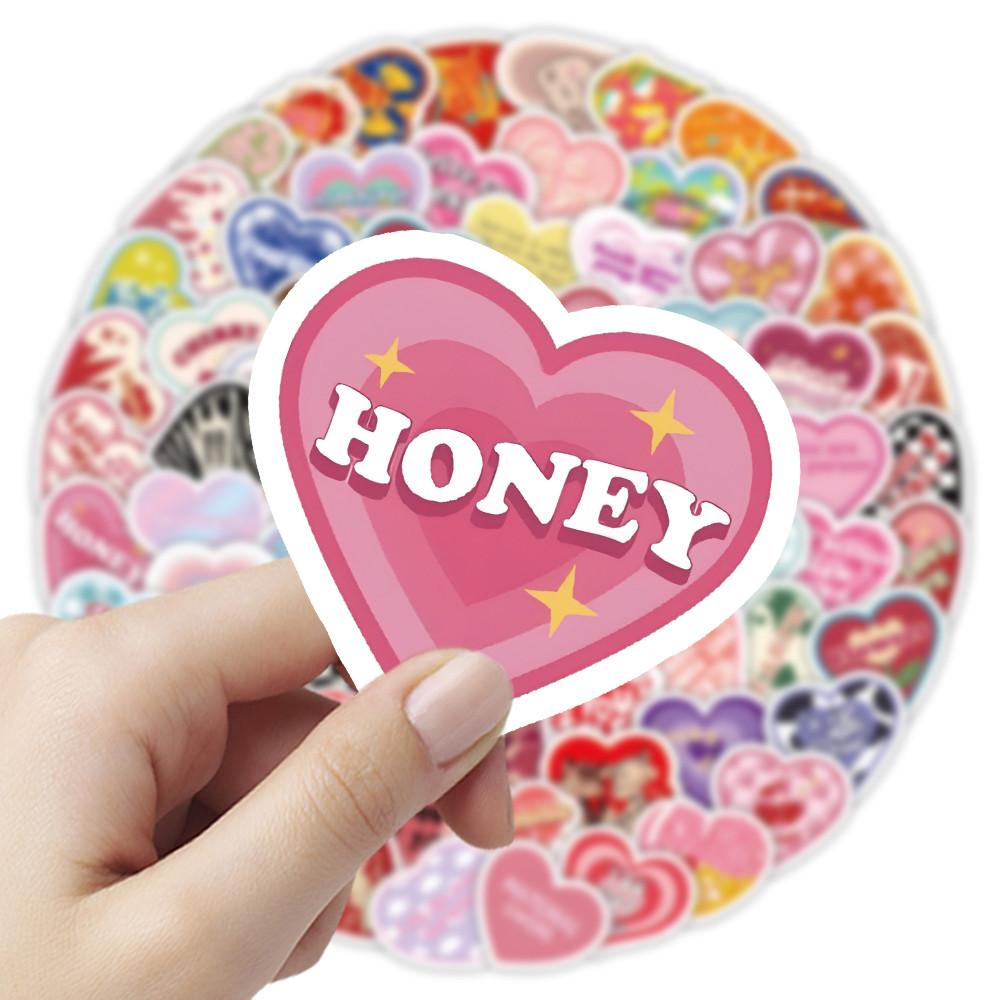 102Pcs Love Heart Stickers Diy Decorative Decals Sticker Story Store