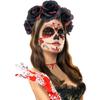 4-Piece Set Halloween Party Costume Rose Flower Headband Novelty Horror Necklace Gloves  for Women