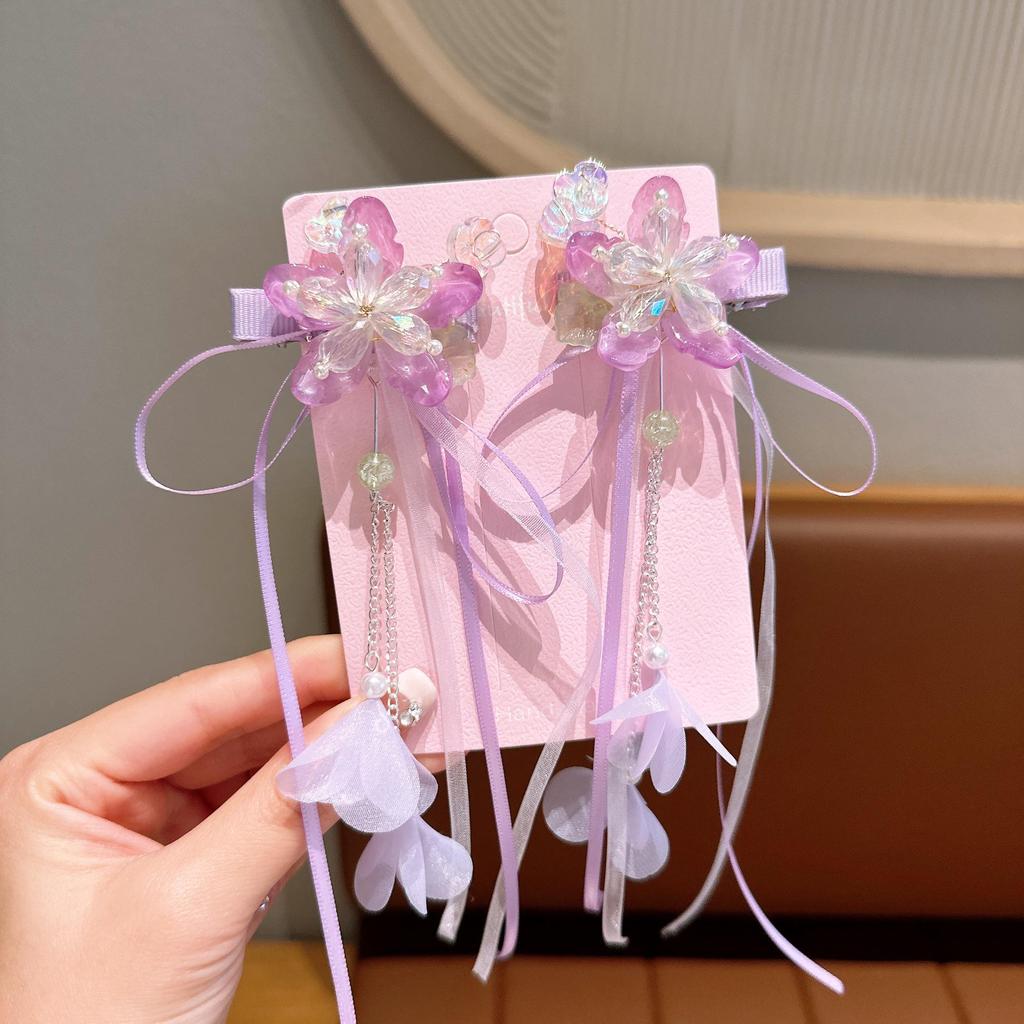 Ancient Style Children's Hanfu Hairpin with Tassel and Forehead Chain