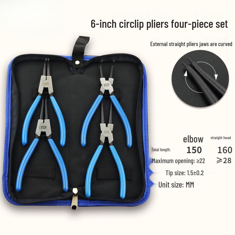 Multifunktions-Sicherungsringzange: Gelbe Sicherungsringzange mit externer/interner Unterstützung, gerade/gebogene Ausführung