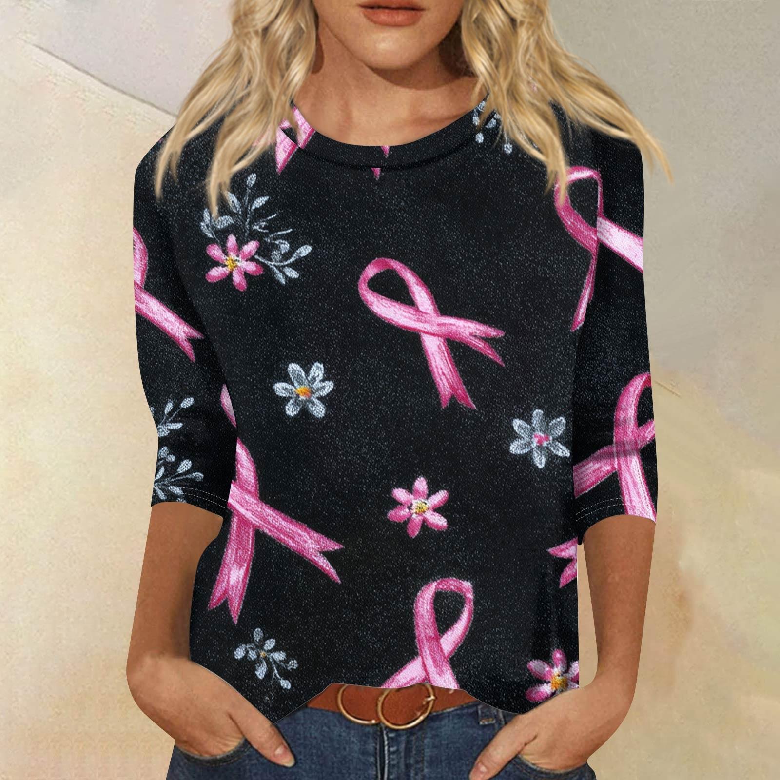 

Женская модная повседневная блузка с рукавами 7/8, принтом, свободного кроя, с круглым вырезом S