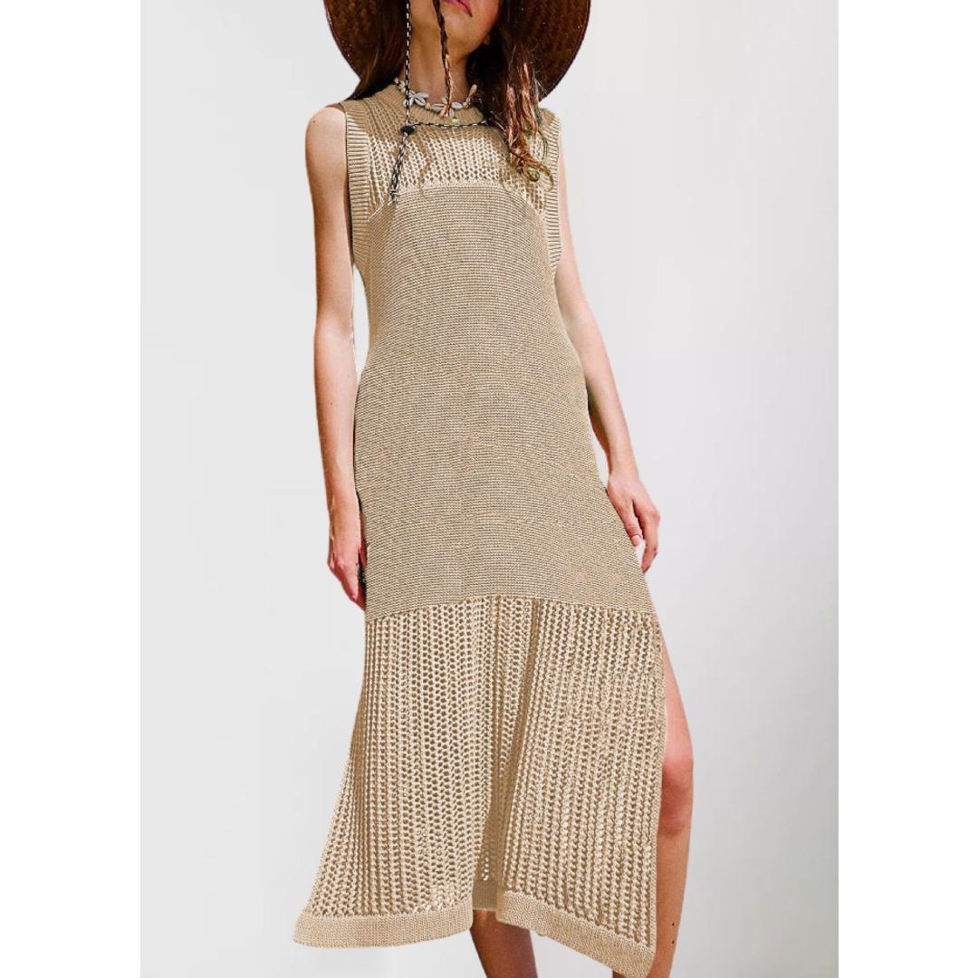 

QICED Летнее женское уличное платье с вырезом, трикотажное платье-сарафан XL хаки