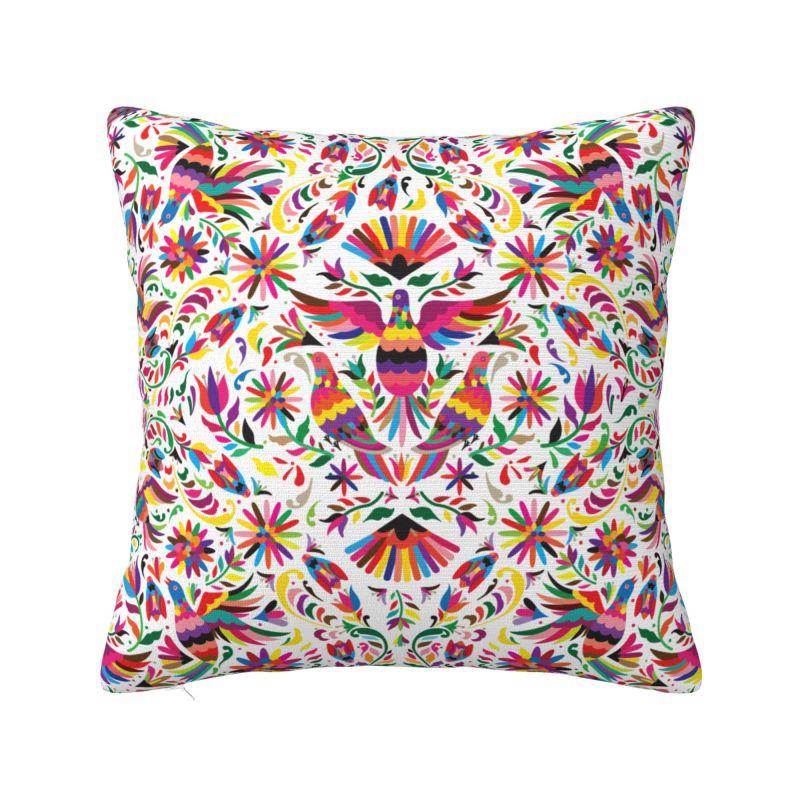 Mexican Flower Patchwork Print Cushion Cover x cm Polyester Velvet Throw Pillow Case For Sofa Decoration Bedding Pillowcase