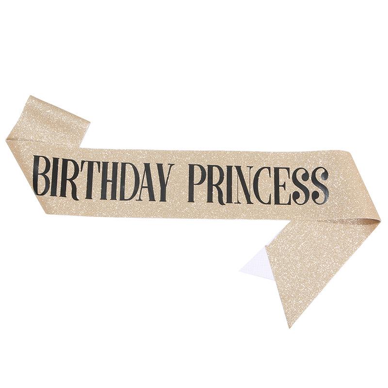 Princess Birthday Shoulder Strap Glitter Ribbon