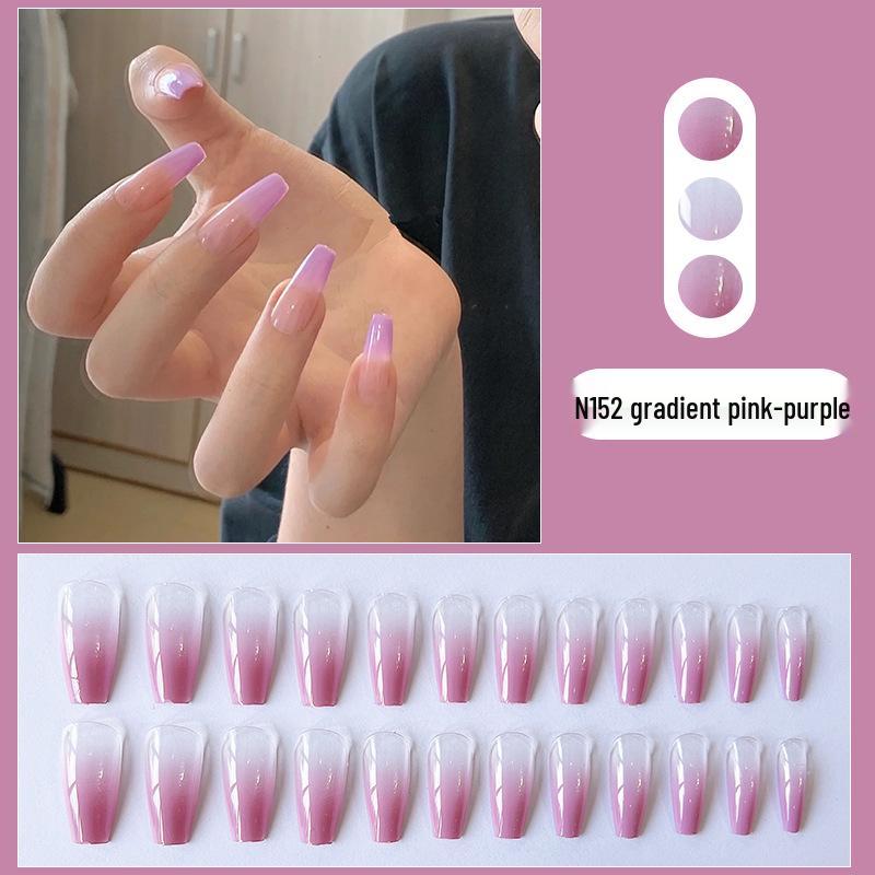

Градиентные розово-фиолетовые балетные трапециевидные накладные ногти: Съемный, Нежный стиль