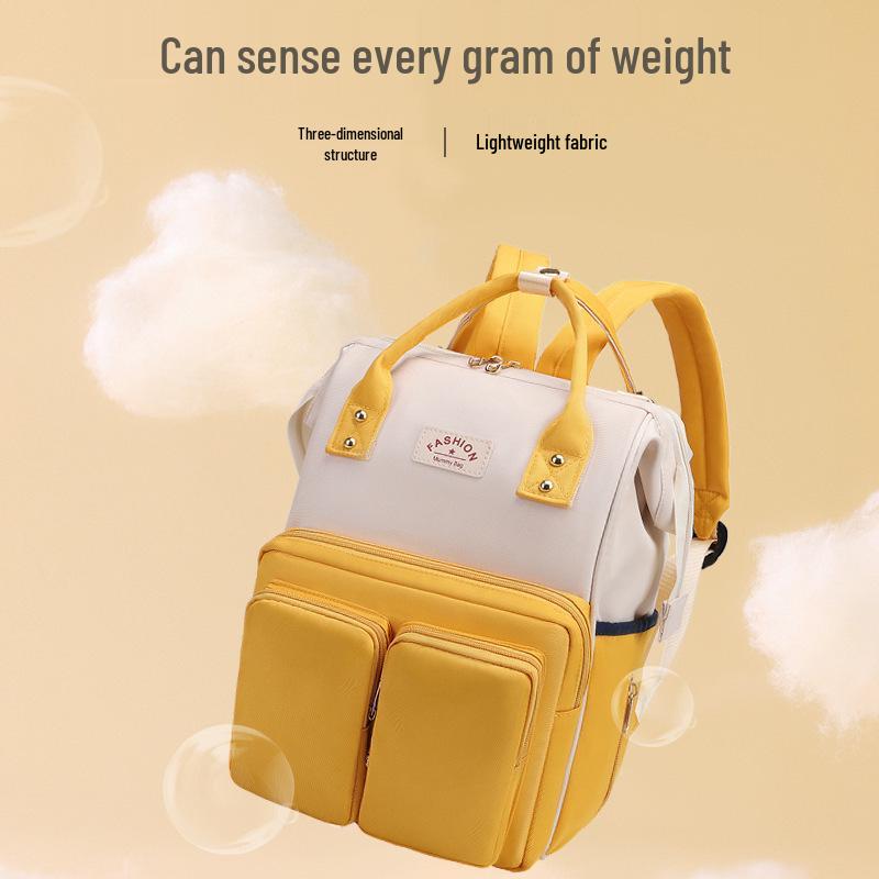 Mama's Multifunctional Backpack: Stylish Diaper Bag with Insulated Compartments & Changing Pad