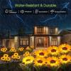 Solar Sunflower Lawn Light Outdoor Garden Decorative LED Lights Landscape Porch Summer Decoration Light Sensor Auto Brightness