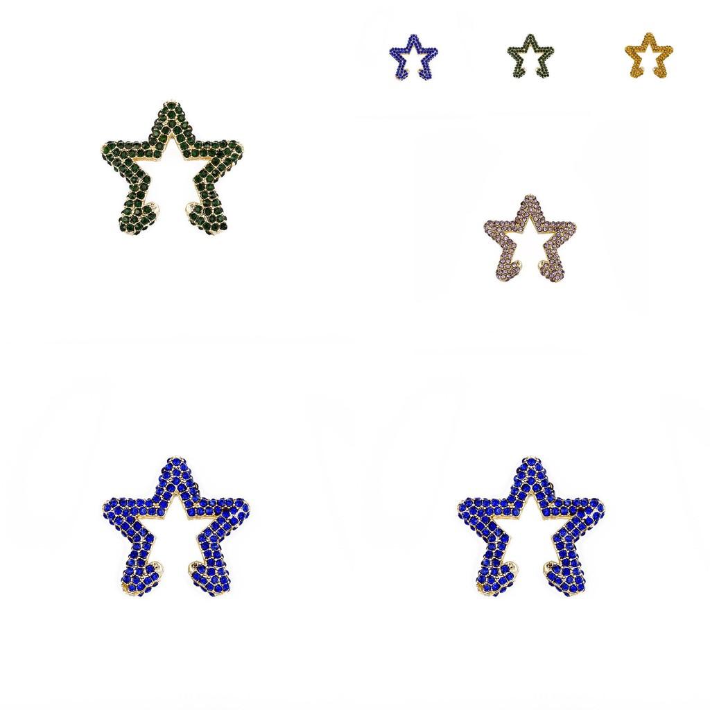 Trendy slitová hvězda náušnice manžeta barevný design není potřeba piercingu pro ženy