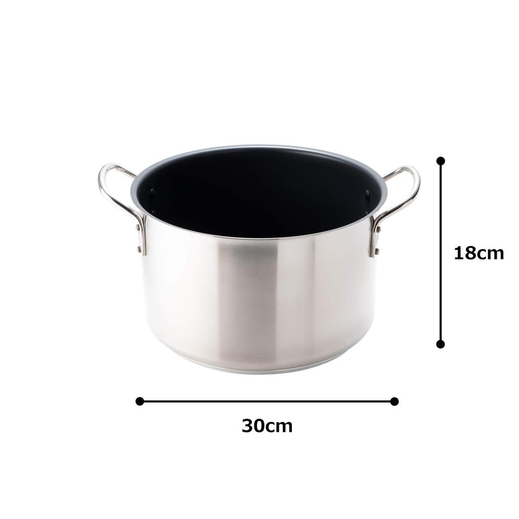 Endo Shoji Commercial Murano Induction Teflon Select Half Stockpot 28cm IH compatible stainless coated interior AHVA404 (Endo Shoji) (without lid)