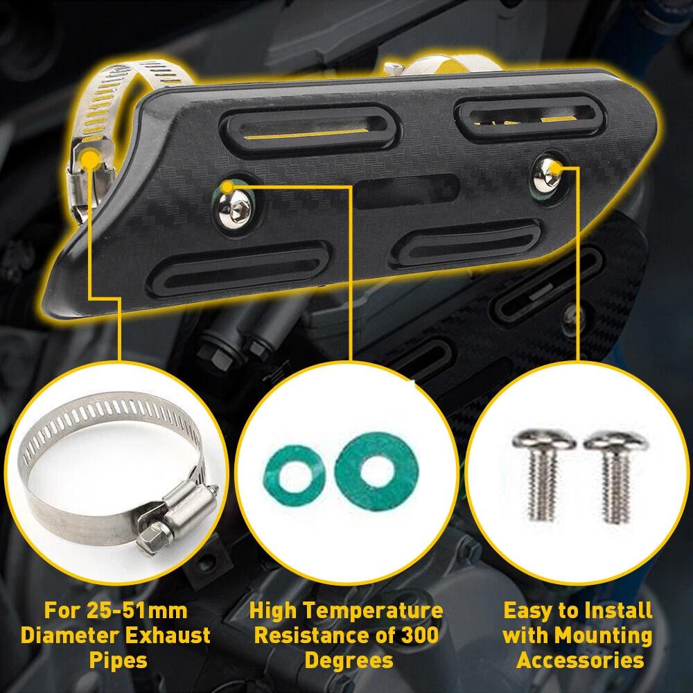 Motorcycle Motorbike Exhaust Muffler Pipe Heat Shield Cover Heel Guard Protector Durable Car Exhaust Pipe System Motorcycl Parts