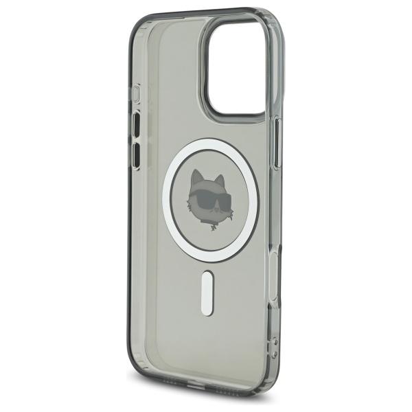 Karl Lagerfeld Klhmp16Lhlschk Iphone16 Pro 6.3 Czarny/Black Hardcase Iml Metal Choupette Head Magsafe
