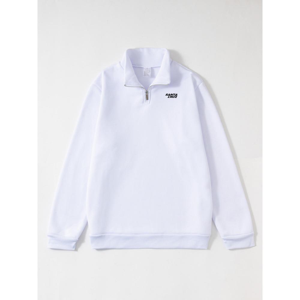 Felpa Uomo Santa Cruz Logo Stampa Geometrica - Streetwear Casual Cittadino con Girocollo Ampio e Design a Maglione con Mezza Zip