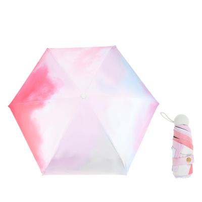 CAPASTEC Parasol UV Complete Sun and Rain Foldable Cute Manual UV Day Day Gradient Red Ultra-lightweight (230g), 100% Protection, Protection,