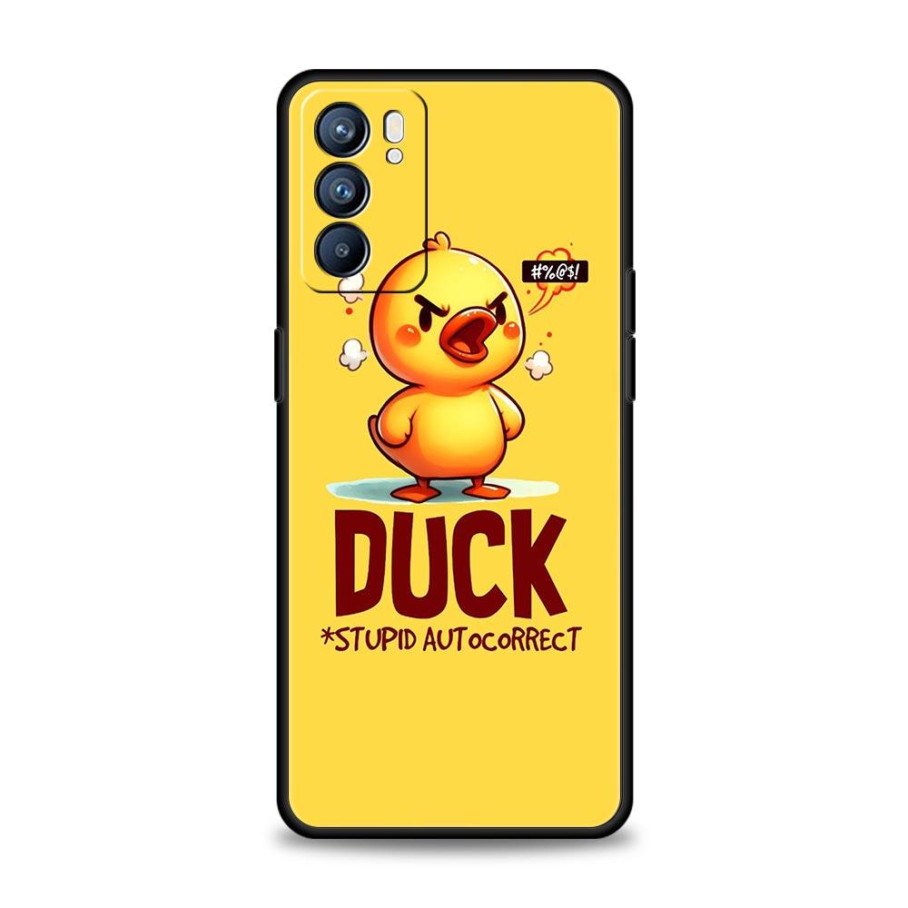 Cartoon Duck Phone Case For Oppo Reno 13 12 11 10 7 F Find X5 X6 A98 A80 A79 A78 A57 A54 A31 A17 Pro 5G Soft TPU Cover Funda Bag