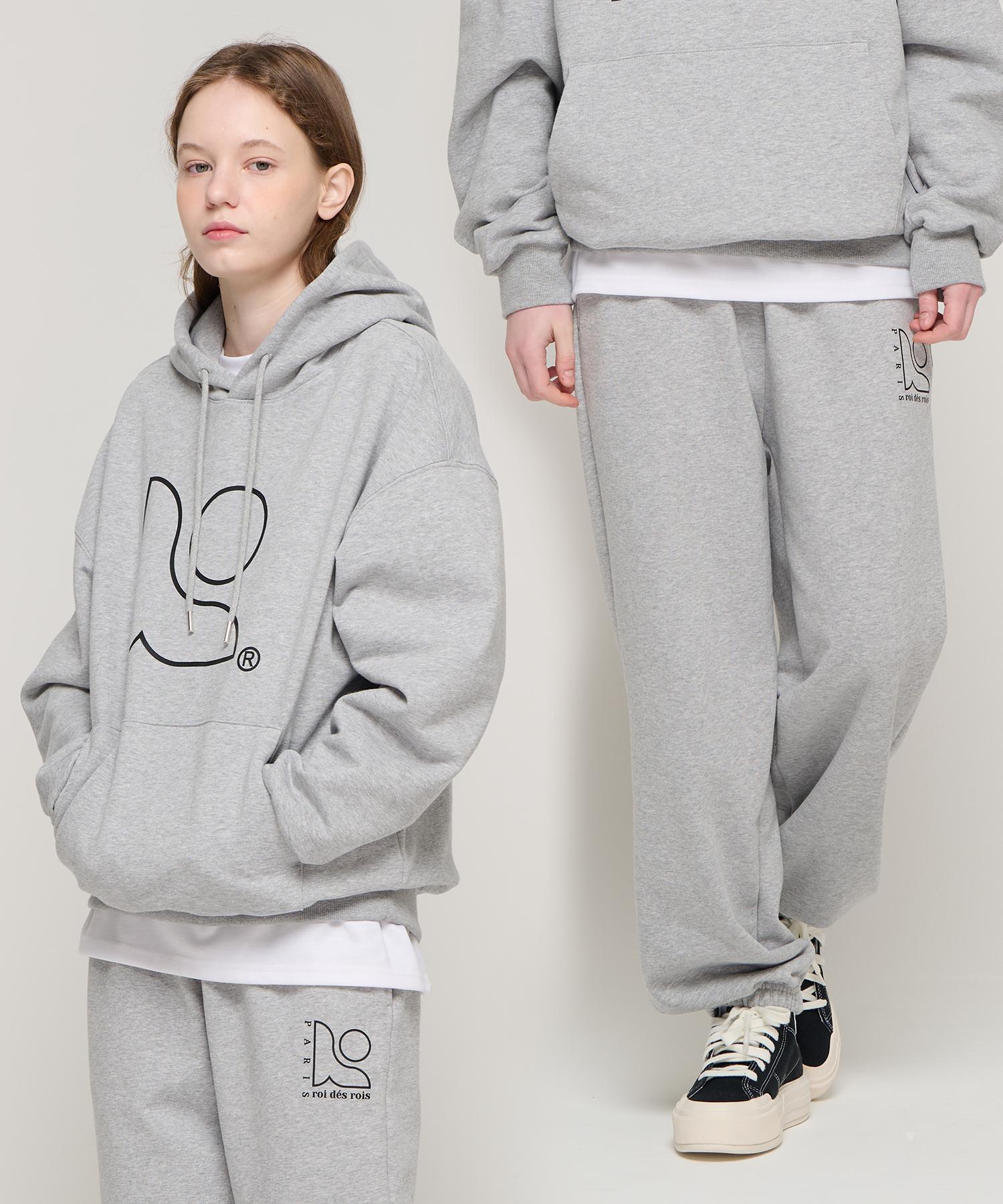 Road Road Symbol Logo Hoodie Set (Grey) Hoodie_Xl/Pants_M