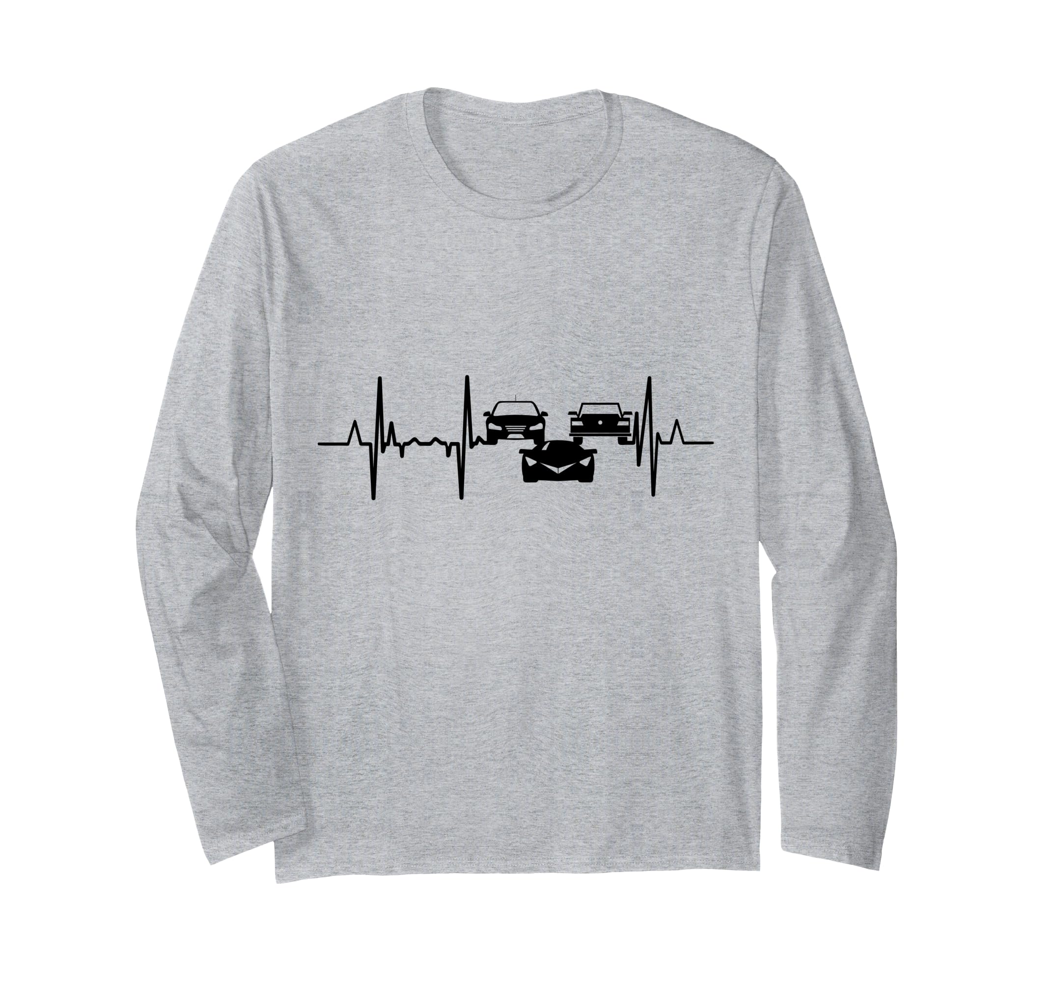 

Футболка с длинным рукавом «Сердцебиение» с контуром спортивного автомобиля чёрный