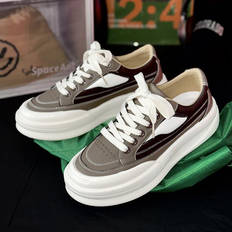 New Board Shoes Thick Baseplate Shoes INS Leisure Sports Harajuku Ulzzang White Shoes Men