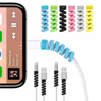 12 шт. USB-спіральний протектор для зарядного кабелю, шнура, захисного покриття для iPhone Android