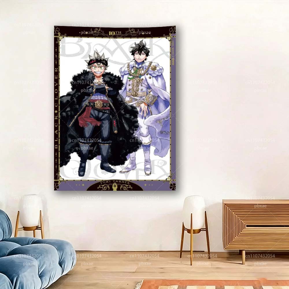Black Clover AAsta Anime Tapestry  Wall Hanging  Background Cloth for Home Bedroom Bar  Party Decor
