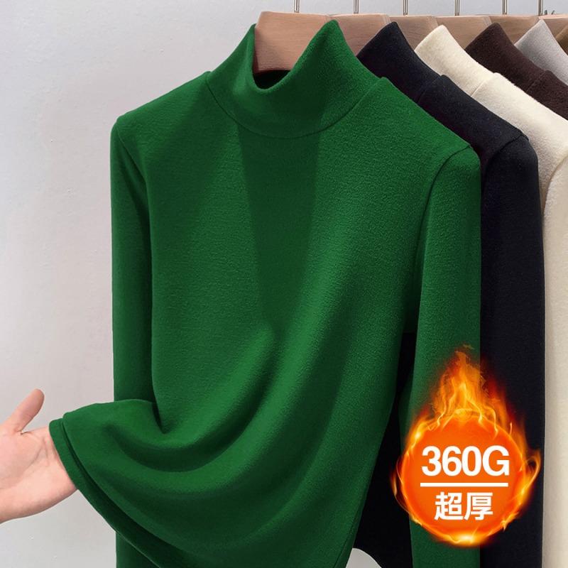 Fleece Thickened German Fleece Primer Women's Winter Autumn and Winter New Thermal Clothing with Black Inside, Top