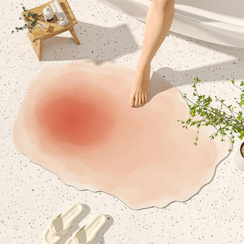 

Коврик для унитаза специальной формы с диатомовой грязью, впитывающий, быстросохнущий, ручной, для входа в ванную, противоскользящий коврик для ног 40 * 60cm