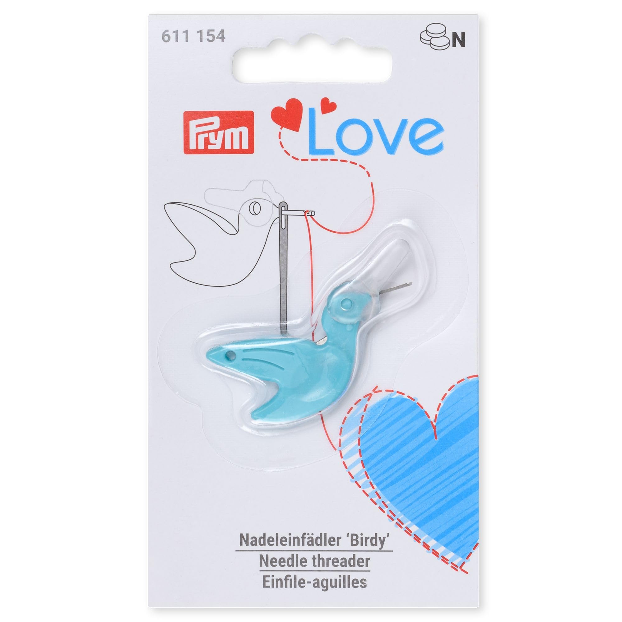 

Prym Sewing Tool Slider Birdie Threader No. 611154 Mint Green Compatible with Needle Holes 0.2×0.8mm or Larger