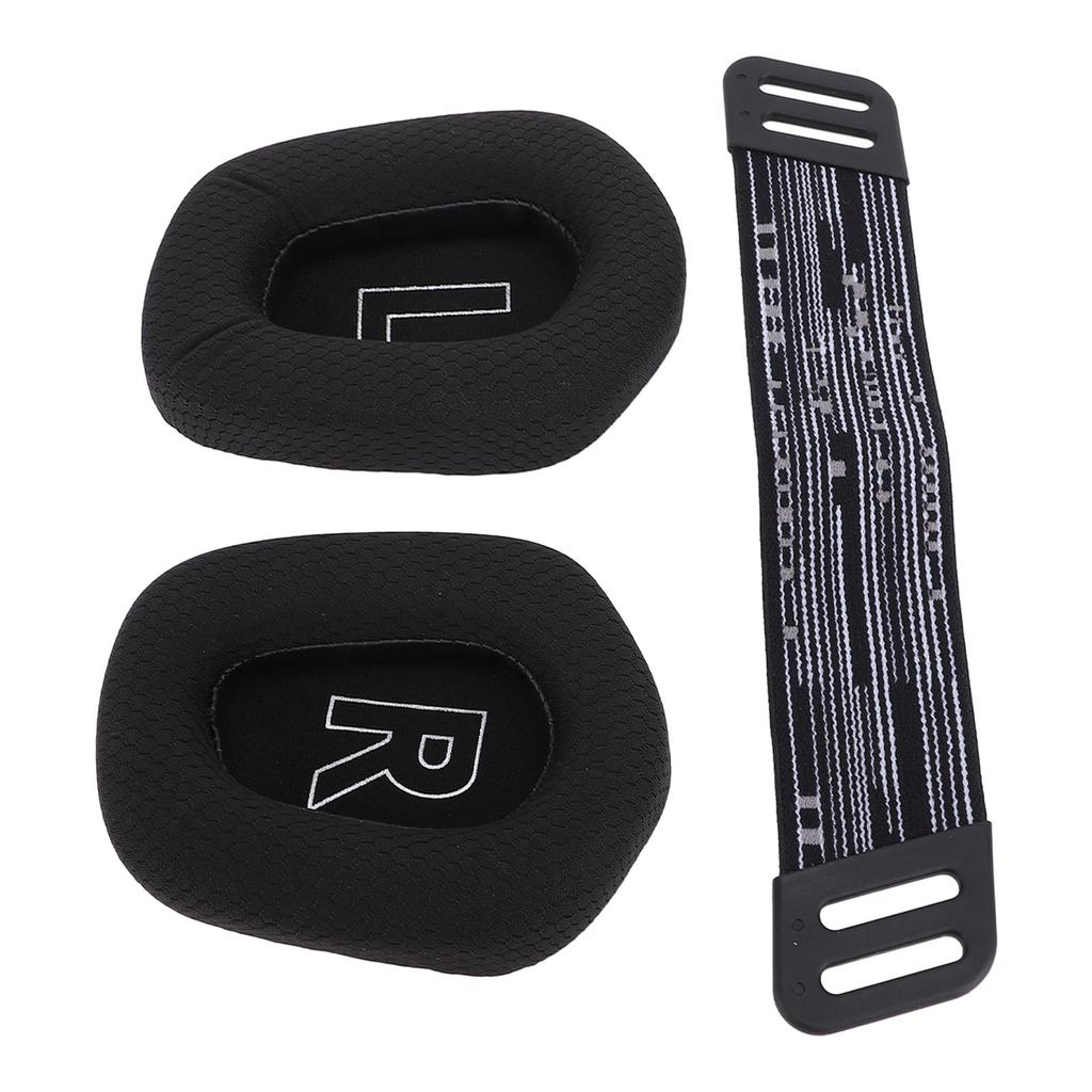 Headset Ear Pads Breathable Mesh High Density Memory Foam Ear Cushions with Headband Straps for G733 Wireless G335