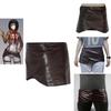 Dark Brown Game Role Playing Anime Character Imitation Mini Skirt Velcro Design