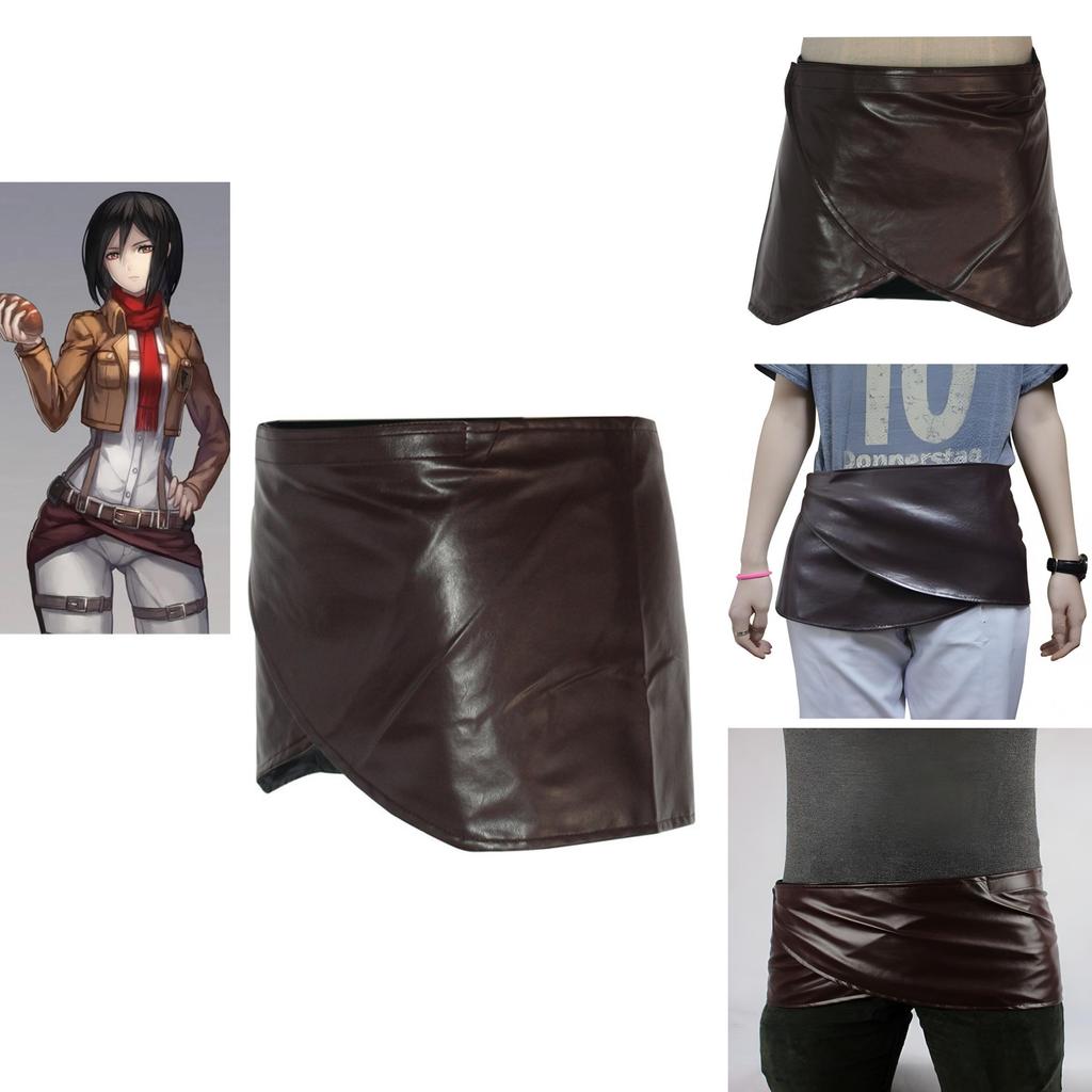 Dark Brown Game Role Playing Anime Character Imitation Mini Skirt Velcro Design