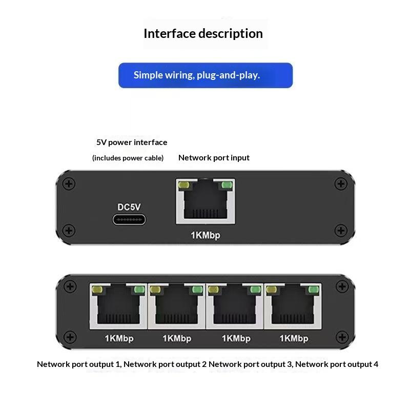 1 Set 1000Mbps Network Connector Gigabit Ethernet Switch Rj45 Splitter Lan Gigabit Extension Adapter For Router Pc Laptop Tv Box