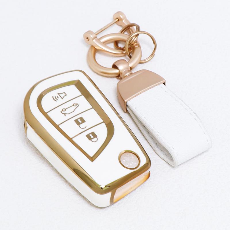 Auto Shell Holder Protector Fob For Toyota Highlander Camry RAV4 Aygo Yaris Keychain 4 Button Soft TPU Car Flip Key Cover Case