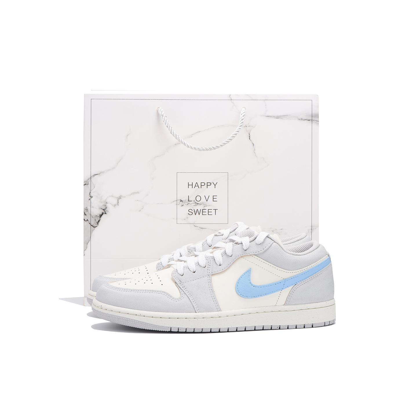 

Jordan Air Jordan 1 Slip Resistant Coverage Cushioning Low top Vintage Basketball Shoes Unisex Blue Gray HF1567-200(Team-SBOX) 45