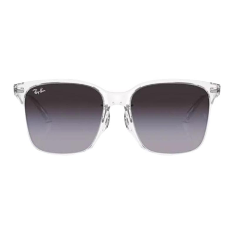 Ray-Ban Logo Plate Frame Square Sunglasses Unisex Couple Clear Colour