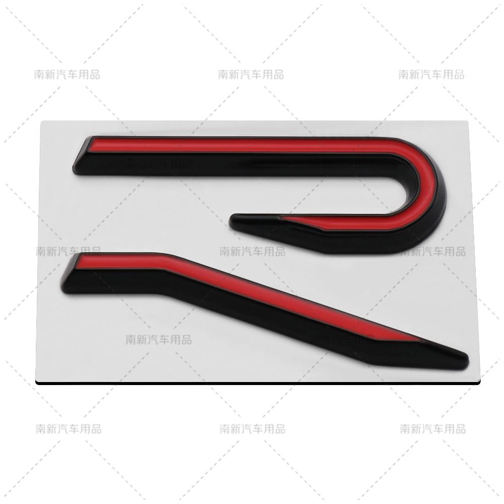 AOYES1 R Logo Emblem Car Metal Body Tail Trunk Sticker Accessories For Volkswagen VW GTI Rline Polo Golf MK8 Touareg Passat Magotan CC