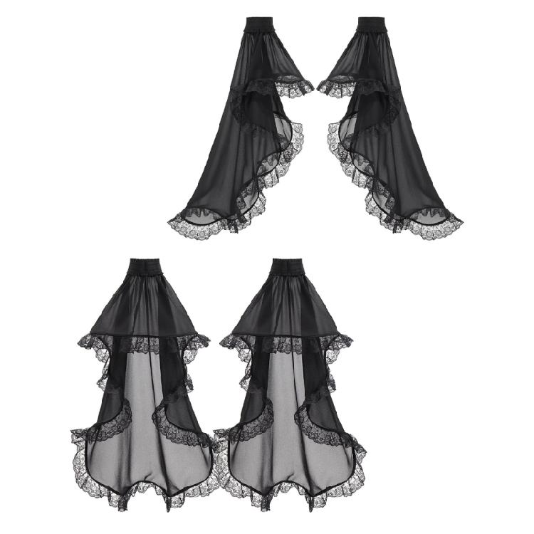 Viktorianische lange Tüllärmel für Damen Hochzeitskleid Chiffon Abnehmbare Handschuhe Halloween Renaissance Kostüm Cosplay