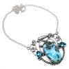 Caribbean Larimar, Topaz 925 Sterling Silver Jewelry Necklace 18" C3j04