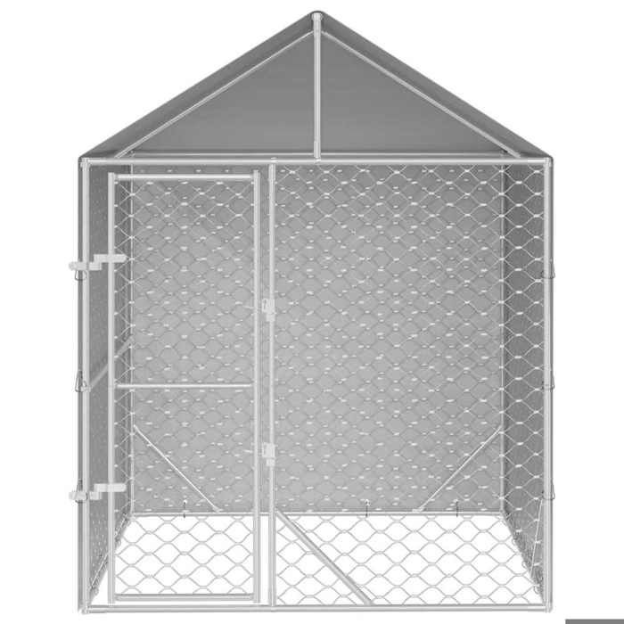 VidaXL Chenil d'Extérieur pour Chiens avec Toit, Niche pour Chiens avec Porte Verrouillable, Cage pour Chien de Jardin 153676
