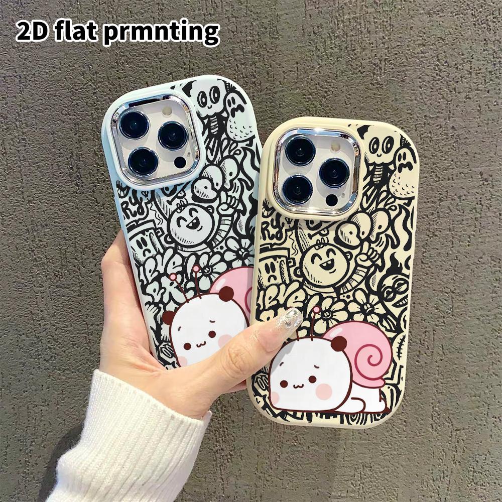 Phone Case: 2D Flat Design Suitable for iPhone 18 17 16 15 14 13 Pro Protective Case, Couple Style, Antenna On Top, Christmas and Halloween Gift