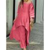 Irregular Long-Sleeve Wide-Leg Pantsuit Irregular Long Sleeve Loose Pants Suit