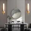 Elegant All-Copper Marble Wall Lamp for Living Room, Hotel, or B&B Corridor/Bedsides