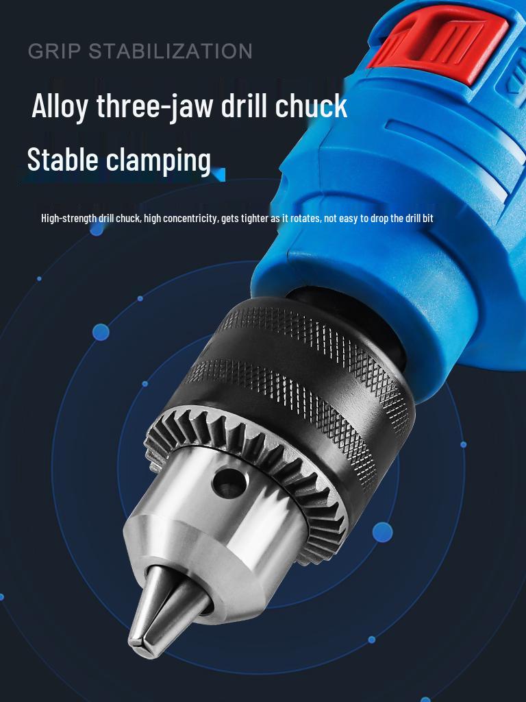 Multifunctional Electric Impact Drill with Pistol Grip - 220V Handheld Drill & Screwdriver for Household Use