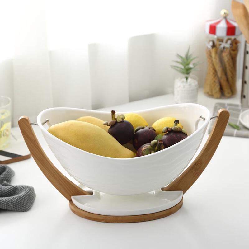 Минималистичная керамическая корзина для фруктов с поддоном для слива