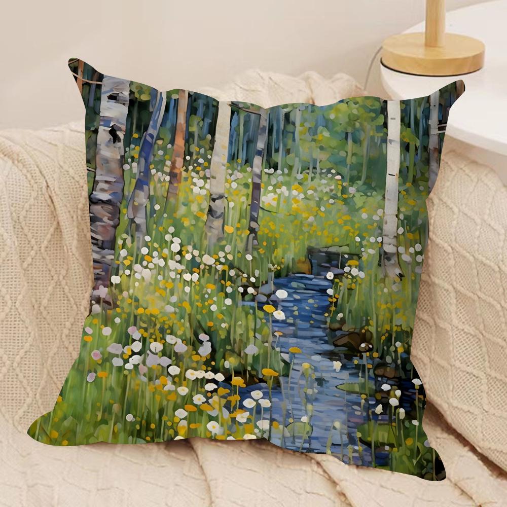 Midsummer Nights Flowers Cushion Cover Silky Short Plush DoubleSided Printed Pillow Case for Sofa All Seasons Home Decor Gift